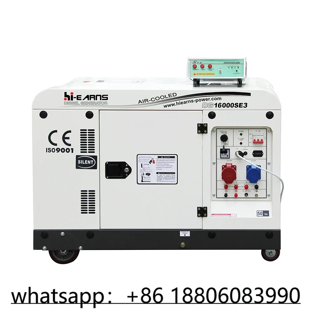 Hi-earns Three phase 12kw air cooled two cylinder 2V98 engine generator die·sel ats