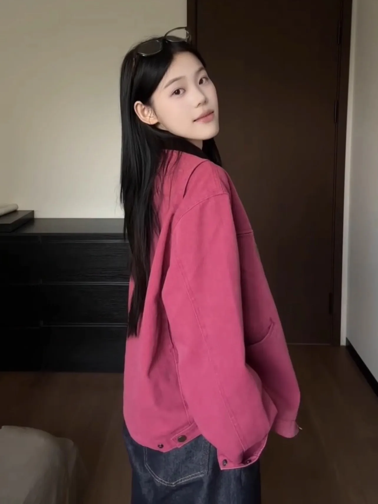 Jaet – vêtements de travail rétro américains pour femmes, coupe ample, col Design Sensation, petit ence, couleur Colion, manteau d'automne et d'hiver