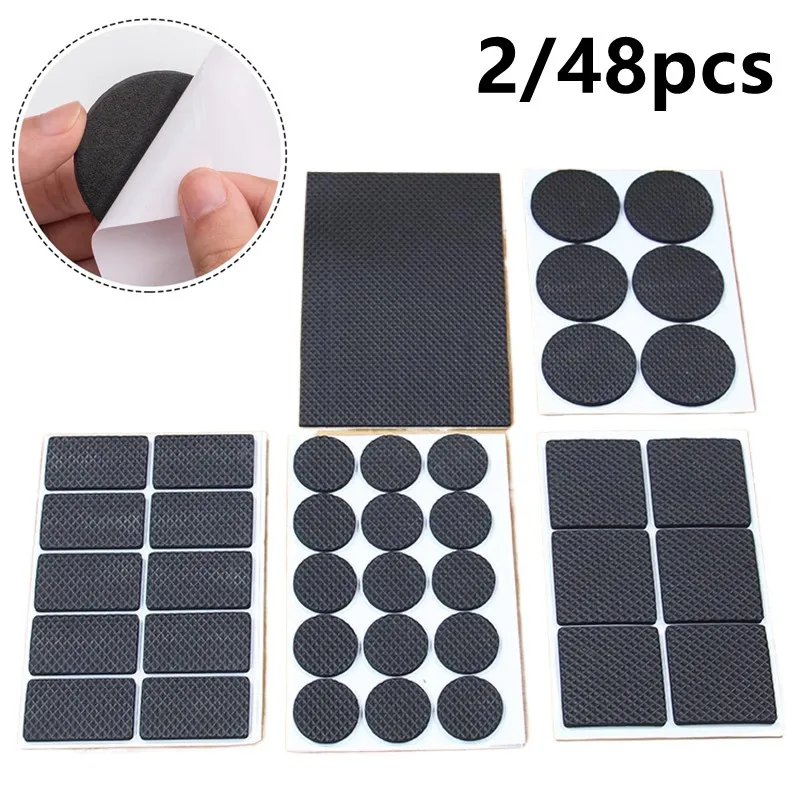 2/48Pcs Furniture Foot Protectors Chair Leg Pads Anti Slip Scratch DIY Wear Resistant Furniture Foot Floor Protectors