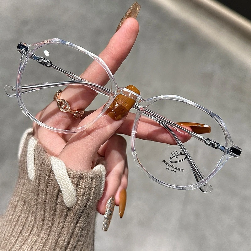 CLLOIO Sweet Student Polygon TR90 Myopia Glasses Women's Prescription Reading Progressive Eyeglasses Optical Lenses With Recipe - Image 4