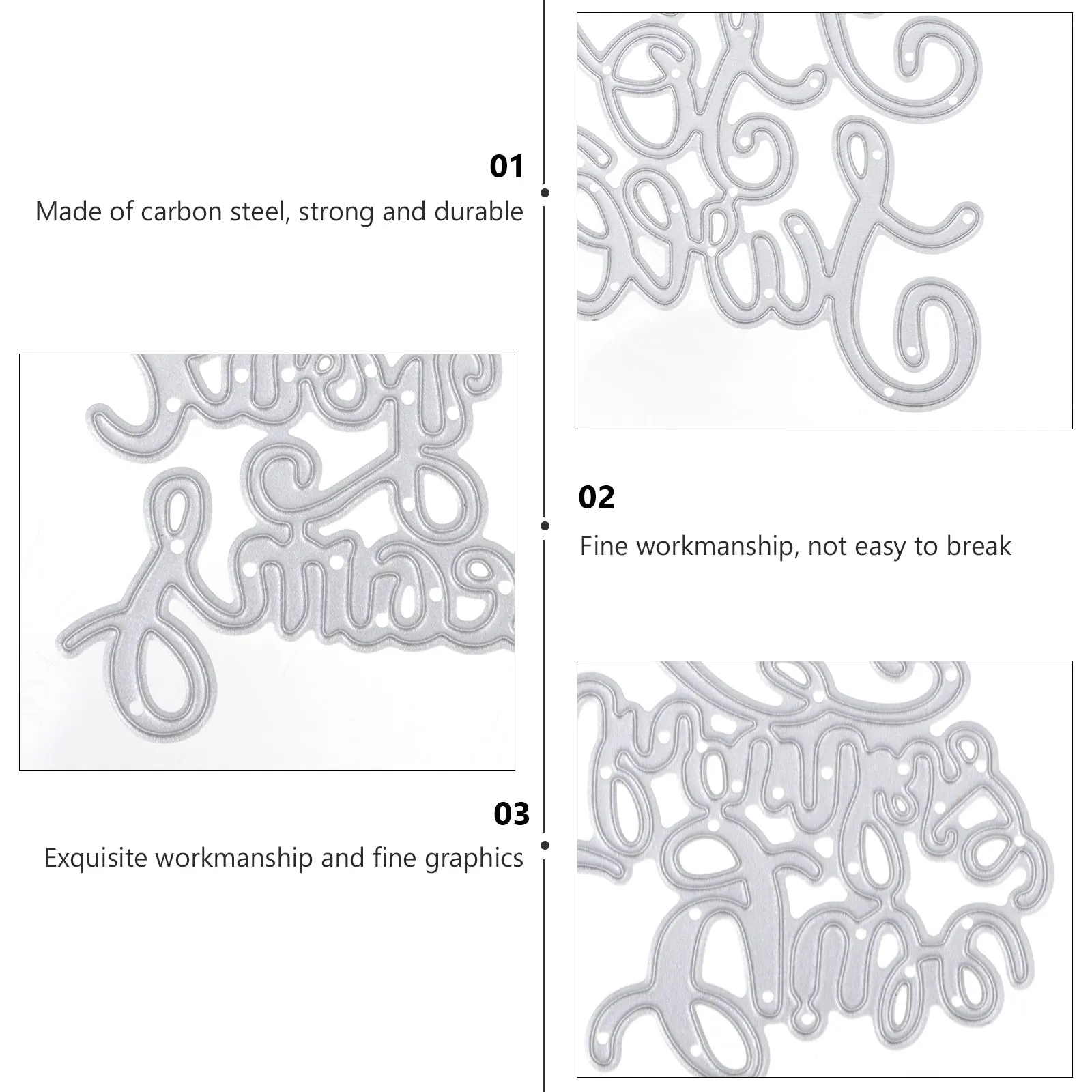 

6pcs English Blessings Carbon Steel Embossing Stencil Template Diy Scrapbooking Mold For Photo Album Decorative Craft Making