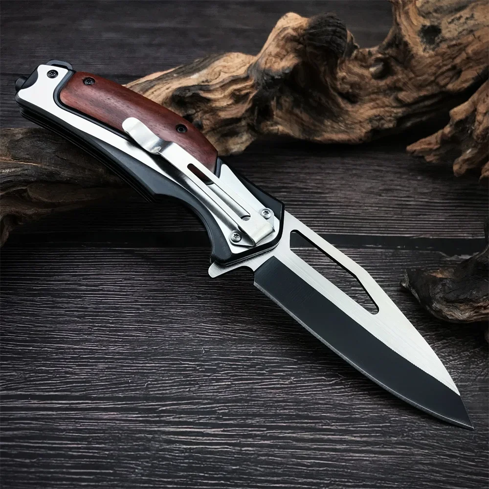 High Quality Outdoor Pocket Folding Knife BK DA130 EDC Camping Knife 5Cr13 Blade Wood Handle Survival Hiking Hunting Tool