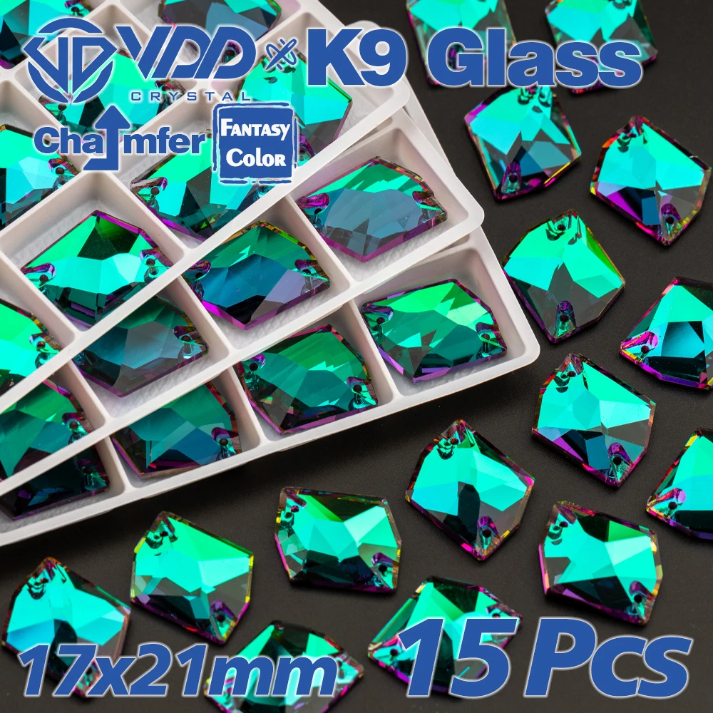 VDD Heliotrope grüne Fantasy-Farbe, hochwertiges K9-Glas, zum Aufnähen, Strass, Nähen, Kristall, flache Rückseite, Stein, Kleidungsstück, Kleid, Dekoration – Detail 5