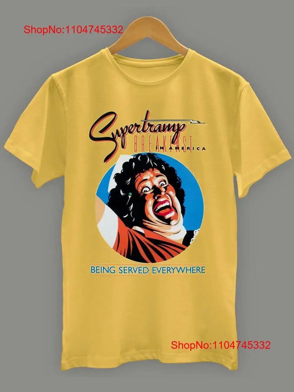 Seltenes Supertramp Band für Fan Gelb S 2345XL T-Shirt GC1639 Vintage Washed Homme Bequeme lässige Grafik Leicht stilvoll