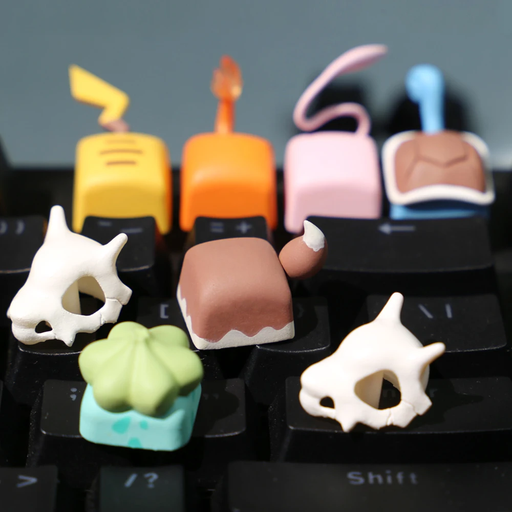 1pc Cartoon Personality Tail Gaming Keycap Elves Keycaps festival gift For Cherry MX Mechanical Keyboard Key Cap