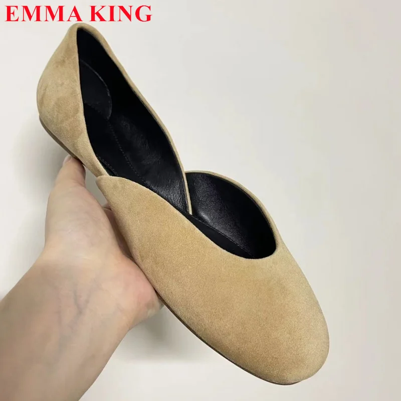 

Women's Round Toe Shallow Ballet Flats Luxury Designer Horsehair Casual Shoes Women Slip On Loafers Elegant Single Ladies Shoes