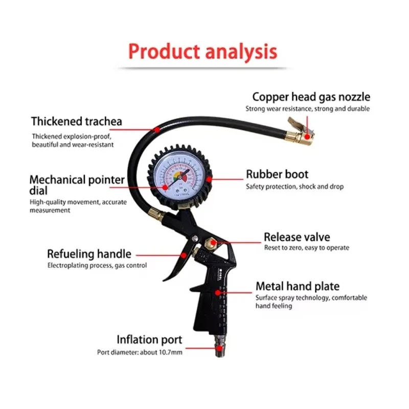 Hydraulic Digital Air Pressure Gauge Tire Inflator Superior Quality Best Price Laboratory Furniture