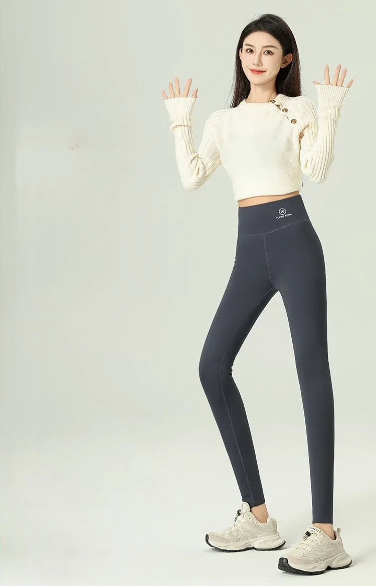 Yoga Pants Black Women Slim-Fit Ins Skin-Tight Blue Ventilate Exercising Tights-Soft Mid-Waist Kawaii Plain Hip-Lift Speed-Dry