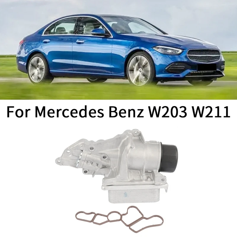 

1 PCS Engine Oil Filter Housing With Oil Cooler Silver Car Accessories For Mercedes Benz W203 W211
