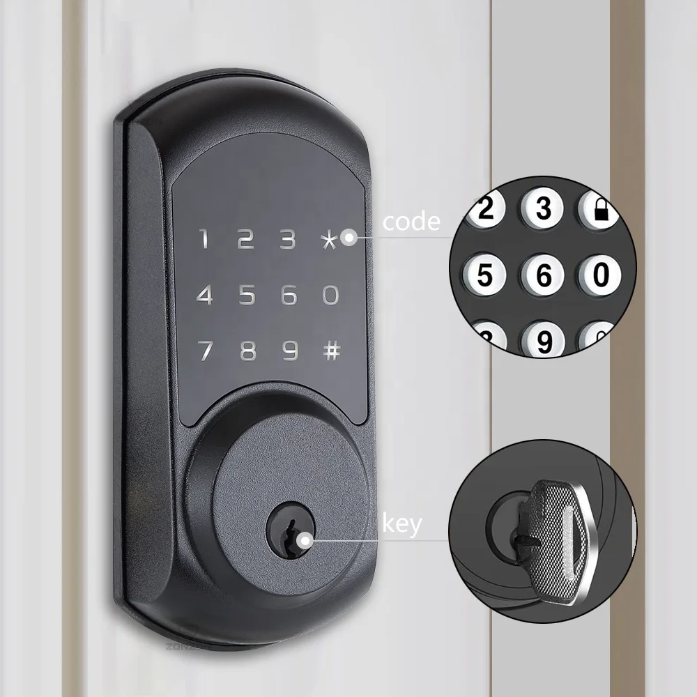 Codice cancello impermeabile Serratura digitale domestica Porta di casa senza chiave Serratura intelligente con maniglia per porta con impronta digitale con Wifi Tuya