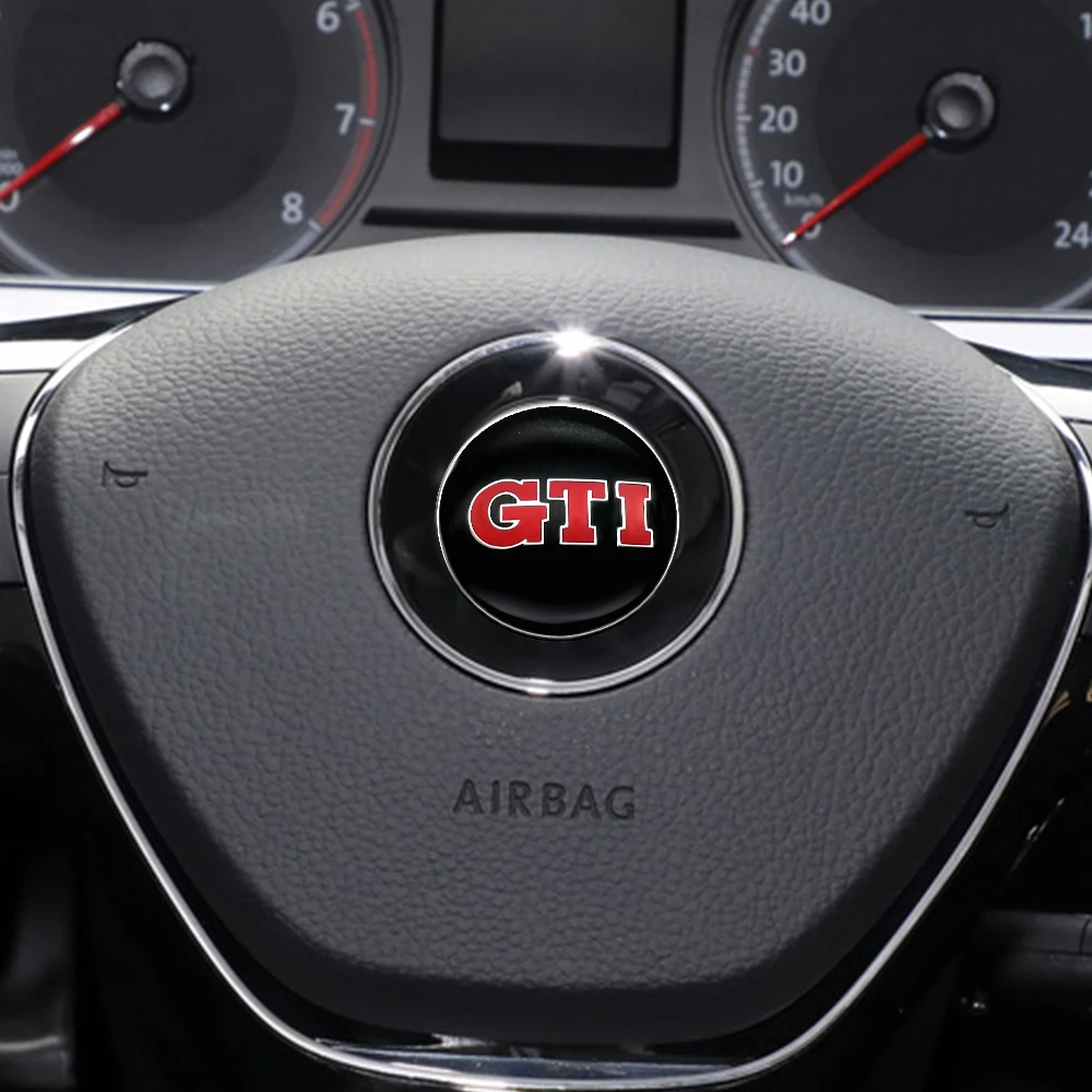 1PCS Car Steering Wheel Center Badge Stickers Accessories For Volkswagen VW Golf Polo Passat Touran GTI R Line Touareg Jetta