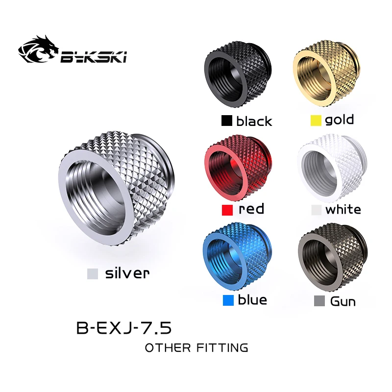 Bykski B-EXJ-7.5,7.5mm Male To Female Extender Fittings, Boutique Diamond Pattern,Multiple Color G1/4 Male To Female Fittings