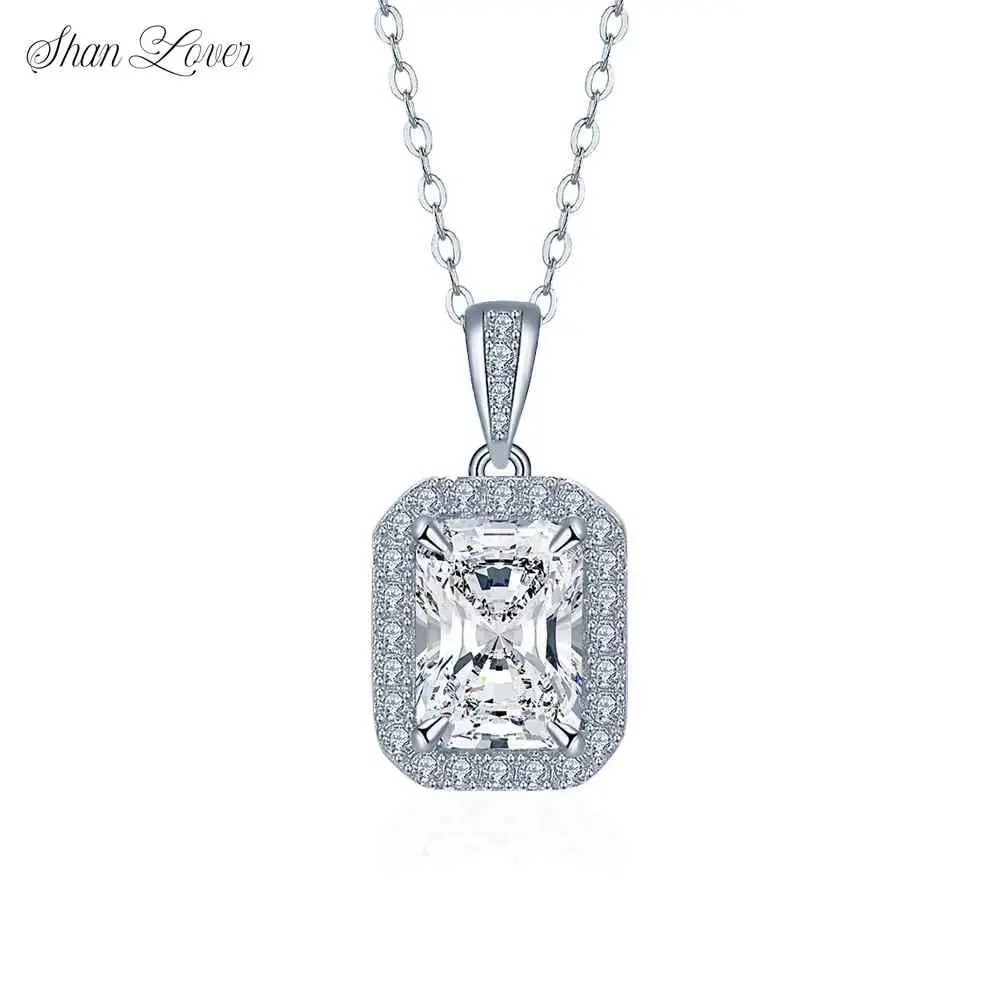 

ShanLover Brand High Quality 2ct Moissanite Diamond Pendant Necklace for Women 925 Sterling Silver CMA Certificate Jewelry