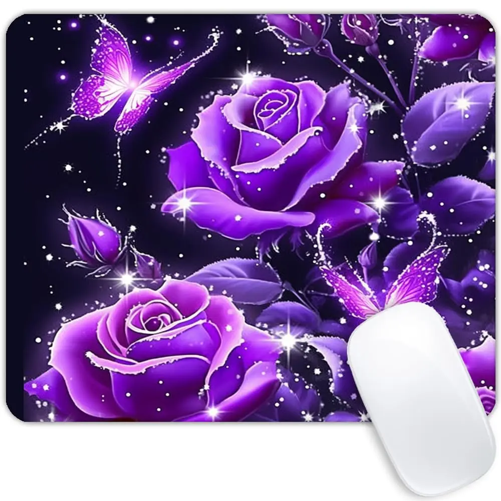 Vintage Bunte Schmetterling Druck Lock Edge Gaming Mousepad Gamer Maus Matte Tastatur Matten Schreibtisch Pad Mousepads 22x18 cm