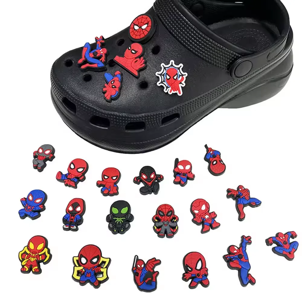 

16PCS Disney Spider Man Shoe Charms Cartoon Super Hero Shoe Accessories Decration DIY Sandals Clog Garden Shoe X-mas Kids Gifts