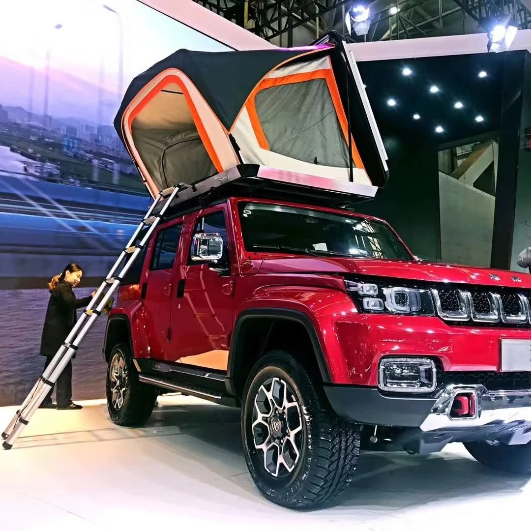 

Outdoor Aluminum Silver Hard Shell 1-3 Person Outdoor Vehicle Roof Top Tents