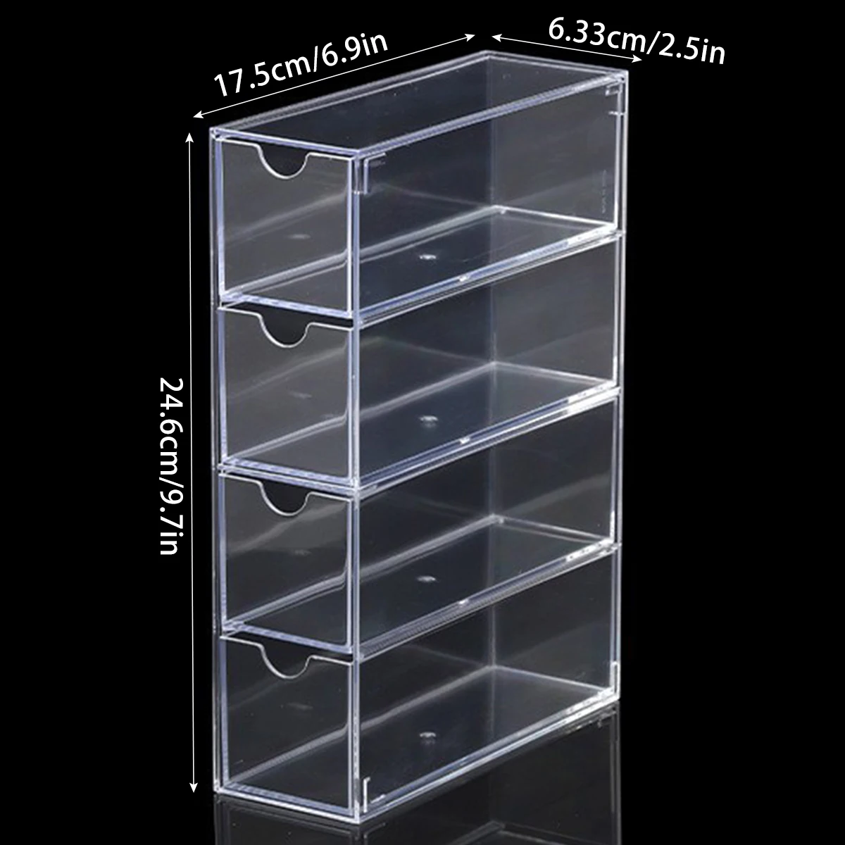 Glasses Storage Box 4 Layers Large Glasses Organizer Box Multifunctional Stackable Display Holder Reusable Acrylic Cosmetics