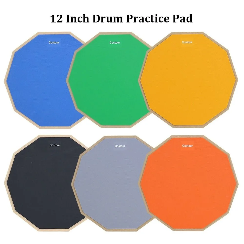 12 Inch Drum Practice Pad Anti-slip Rebound Percussion Board Professional Snare Stand Shock‑Absorbent Dumb Drum Pad