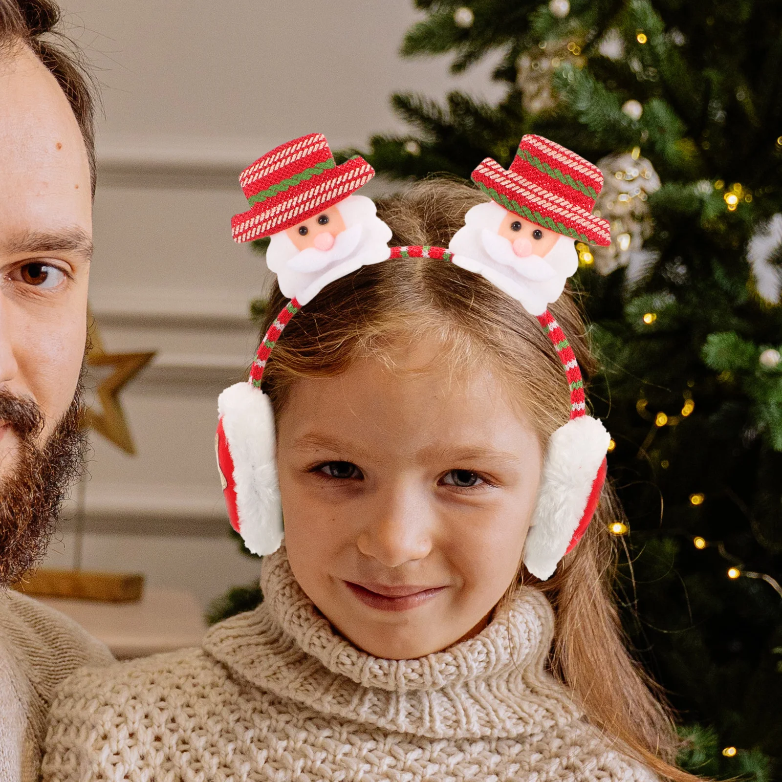 

Christmas Earmuff Child Warm Earmuff Santa Claus Winter Warm Winter Warmer Warming Cover Cover Outdoor Gift