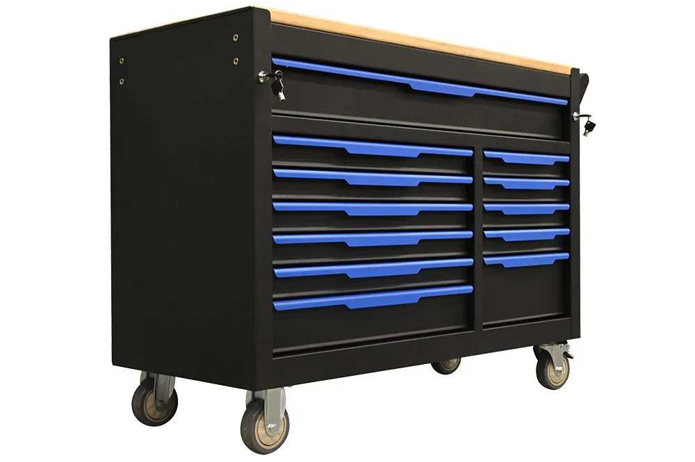 Heavy 12-Drawer Rolling Tool Cabinet Full Repair Kit for Efficient Garage Shop Storage