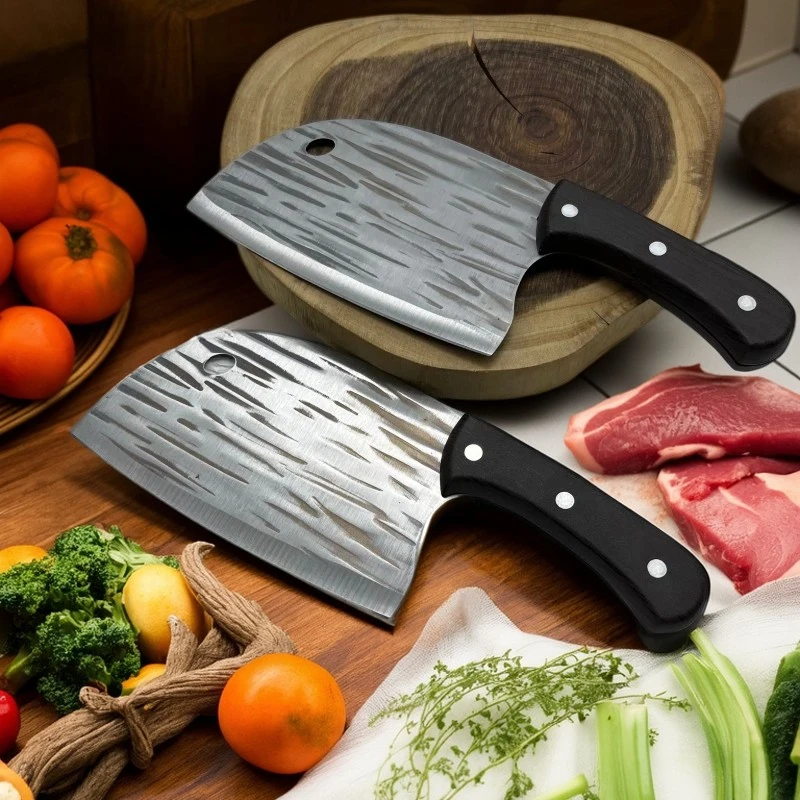 Faca de cozinha para desossa, faca de açougueiro forjada à mão, cabo de madeira sólida, faca de chef é adequada para carne, peixe e legumes