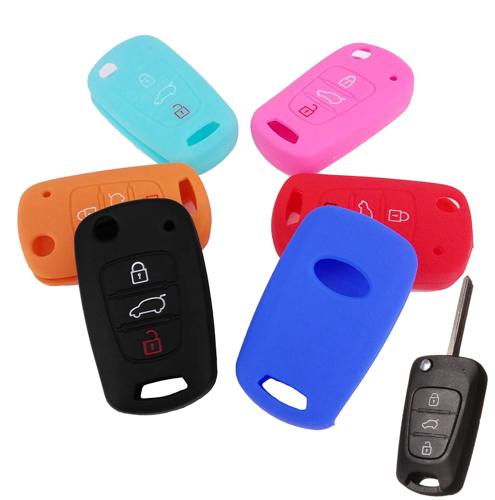 Silicone Key Cover Fit For Hyundai Solaris I20 I30 I35 Ix20 Ix35 For Kia Rio K2 K3 K5 Sportage Ceed Sorento Picanto Remote Case