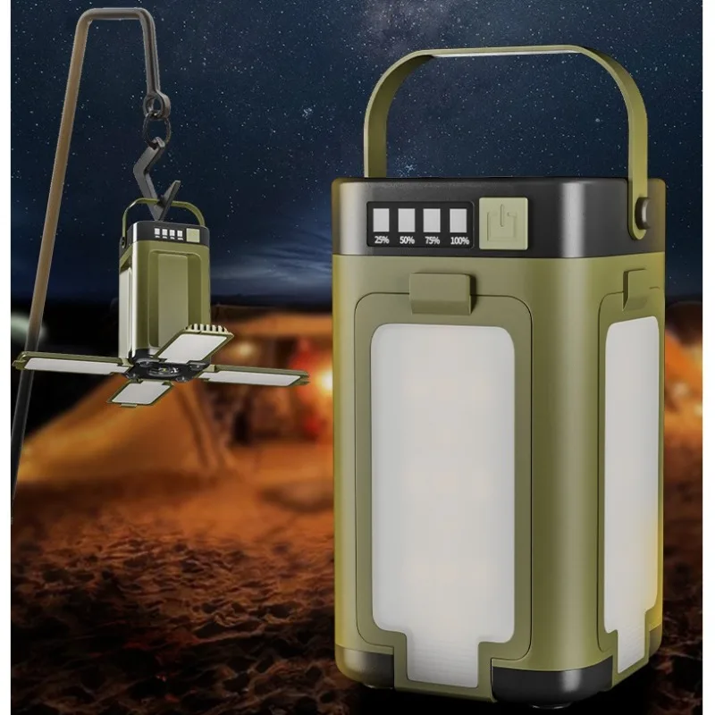 

Foldable 4-Leaf Camping Lantern–Solar&USB Rechargeable,Ultra Lightweight for Camping,Power Outages,Outdoor Adventures 2PACKS