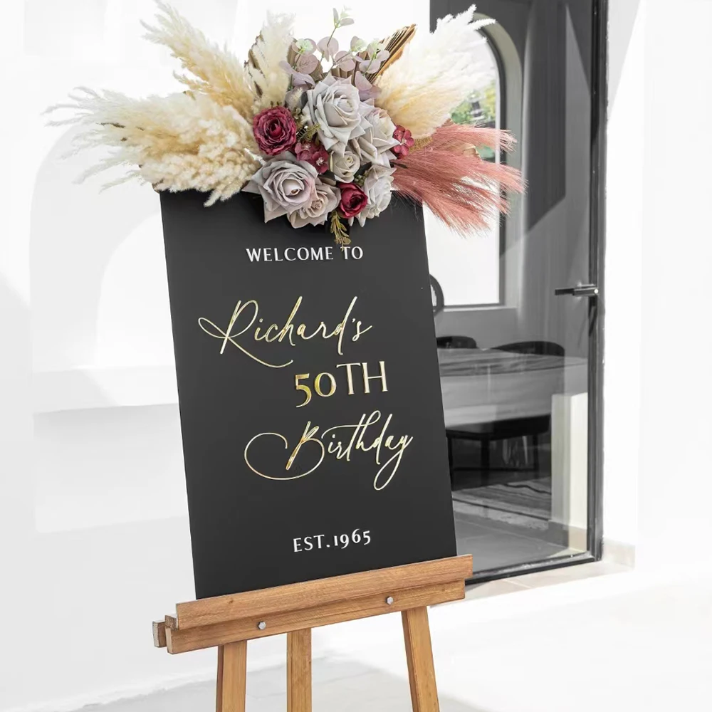 

Welcome Sign Birthday Stickers Party Decorative Vinyl Decals Wedding Engagement Birthday Party Mirror Sticker