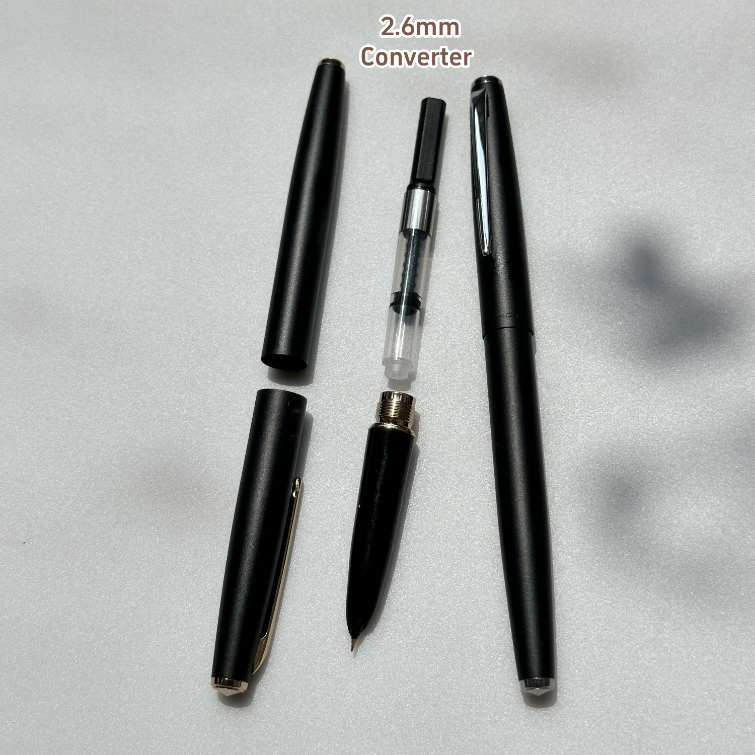 Pluma estilográfica 911, nueva versión, barril negro mate, Clip dorado y plateado, bolígrafos de tinta EF Nib de 0,38mm, bolígrafo de cristal A7717 para oficina y escuela