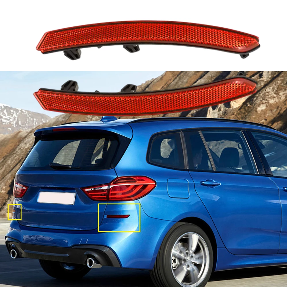 

For 2013-2019 BMW 2 Series Tourer F45 F46 1Pair Rear Bumper Reflectors reflective strips Car accessories 63147850601 63147850602