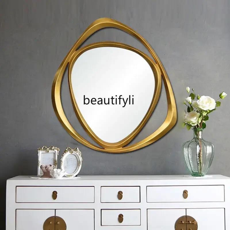 

ss CFrench decoration irregular entrance entrance mirror living room wall wall hanging mirror European fireplace makeup mirror