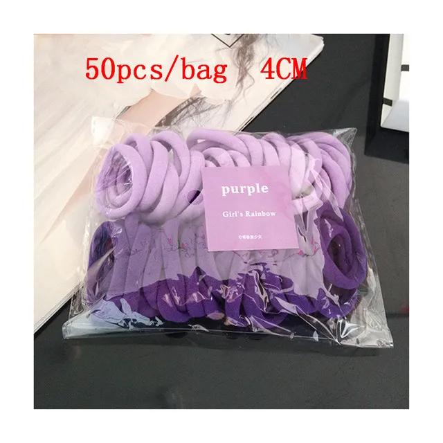 50/100PCS New Women Girls Candy Colors Nylon Basic Scrunchie Hair Tie Ponytail Hold Hair Rubber Bands Fashion Hair Accessories