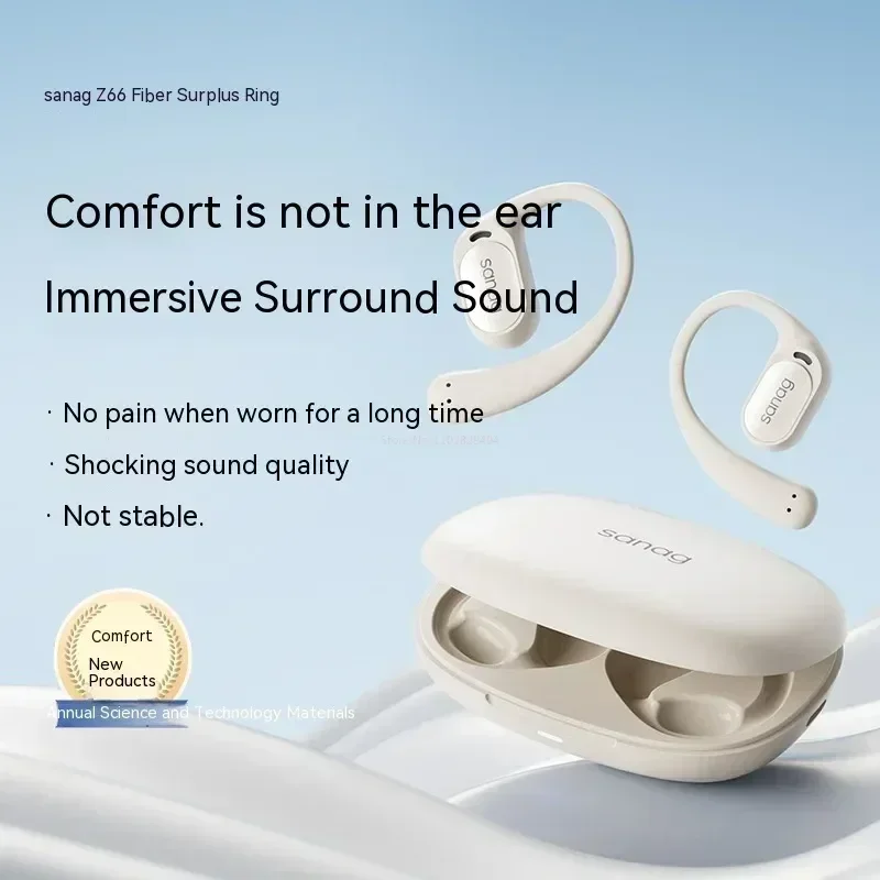 Sanag Z66 Pro Wireless Headphones Ows Bluetooth Earhook Earphone Hifi Long Playtime Earbuds Hd Ai Call Noise Reduction Earphones