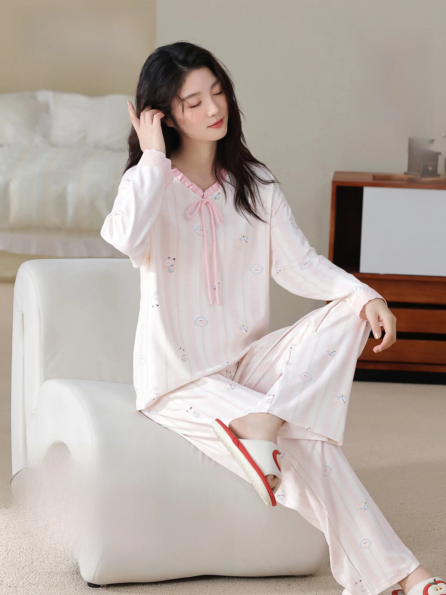ensemble-de-vetements-de-nuit-pour-femmes-en-pur-coton-manches-longues-style-princesse-vetements-douillets-pour-la-maison-coupe-ample-decontractee-confortable-et-respirant