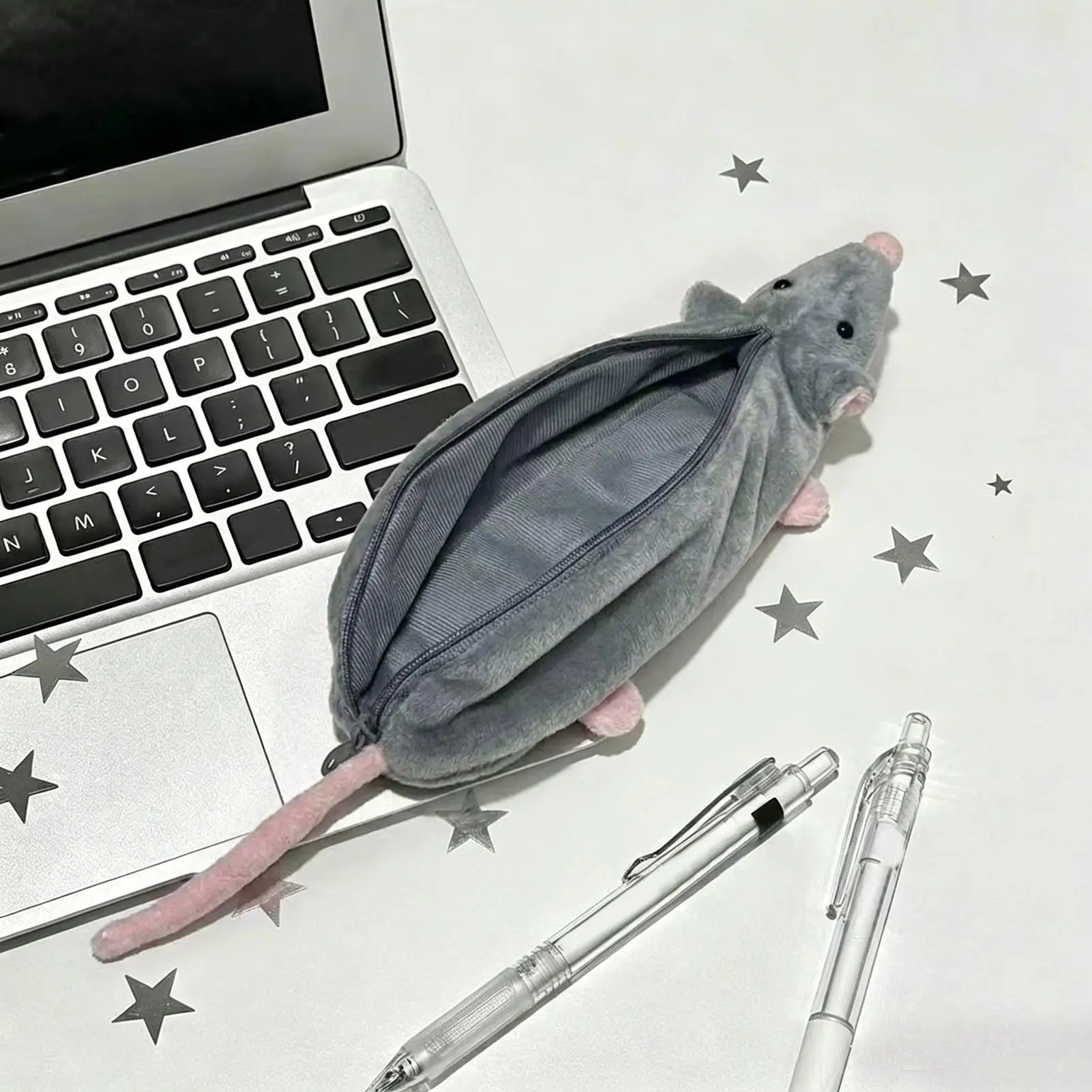 1Pcs Cute Octopus Mouse Pencil Case Mouse-shaped Pencil Case Plush Toy Student Stationery Organizer