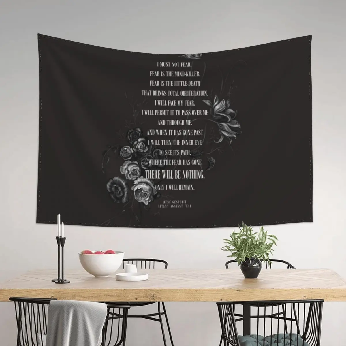 

Litany Against Fear Tapestry Decoration For Home Home Decoration Accessories Aesthetic Room Decors Tapestry
