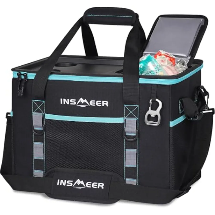 

Soft Cooler Bag with Hard Shell and 2 Cup Holders Portable 40L/70 Cans Collapsible Cooler Bags Insulated with Leakproof for Tra