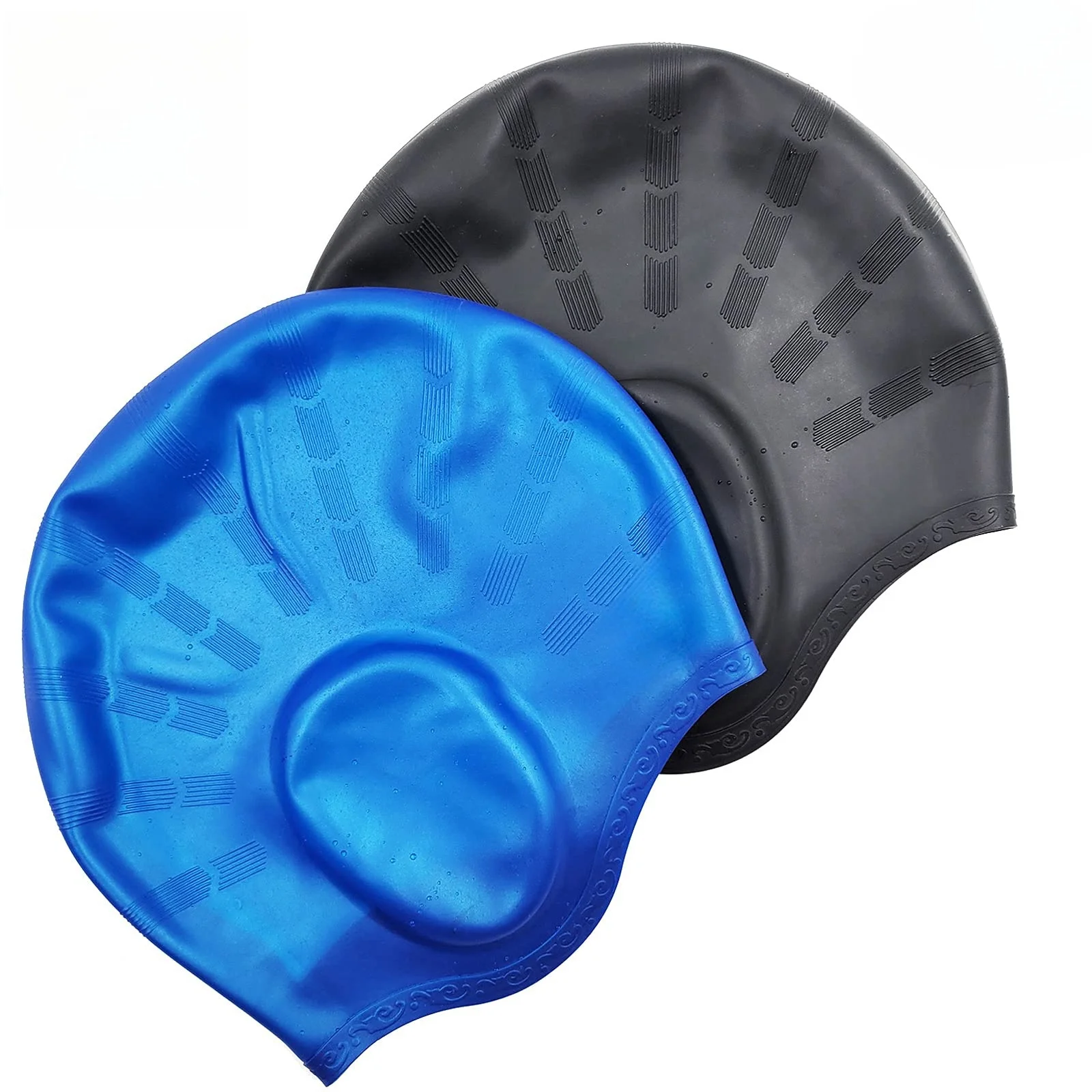 Professionelle Silikon-Schwimmkappe mit Ohrschlitzen - Hochelastisch für Erwachsene & Langes Haar – Detail 5