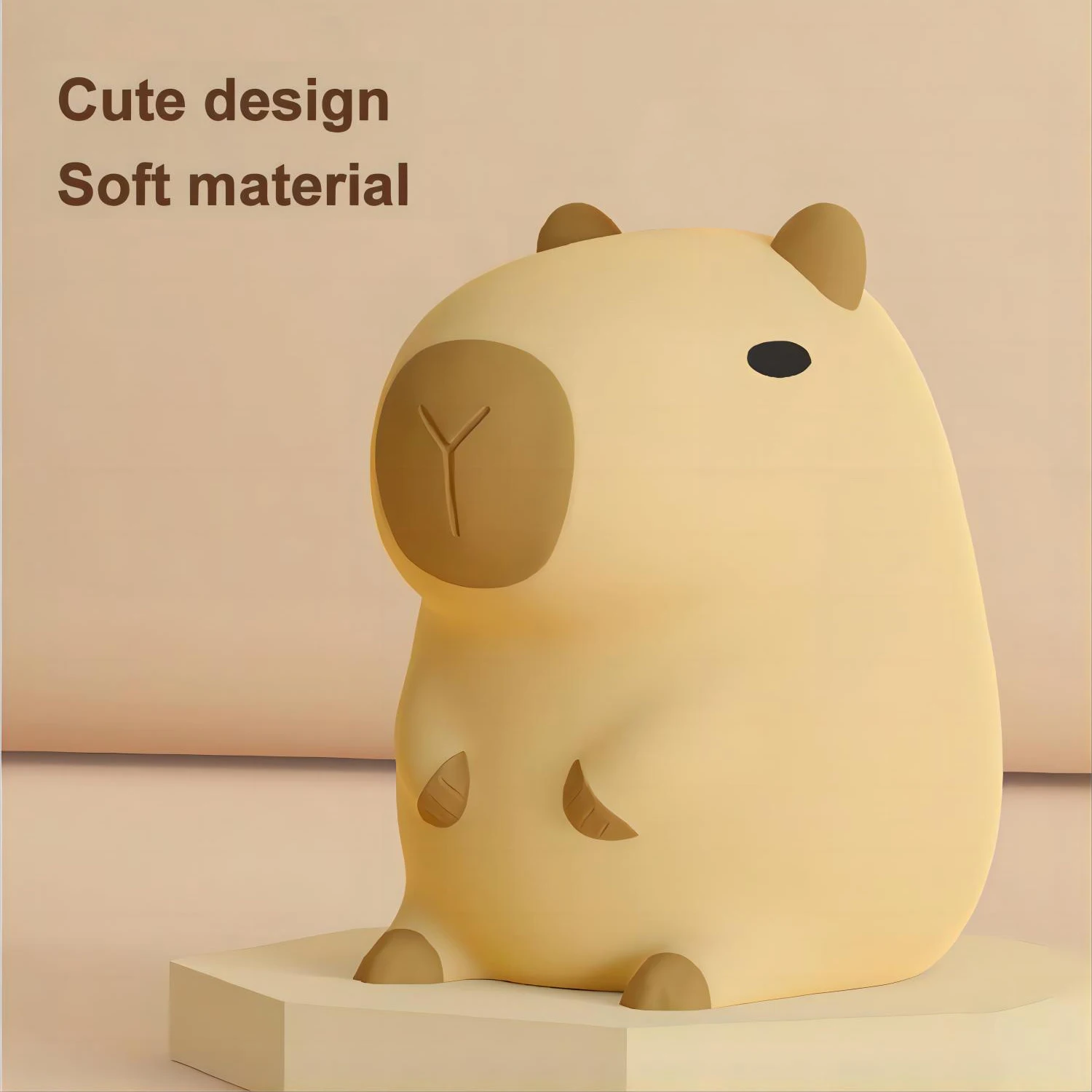 Cute Cartoon Capybara silikonowa lampka nocna USB akumulator rozrządu ściemnianie lampka nocna do spania do wystroju pokoju dziecięcego