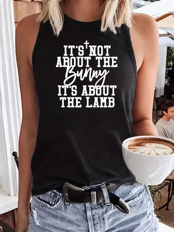 it is not about the bunny it is about the lamb slogan women tee new summer stylish outdoor casual comfort female tanks