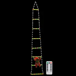 Kerst buitenlicht Decor LED Klimmen Kerstman Kerstladderverlichting Afneembare ladder Boomlicht Lichtslingers