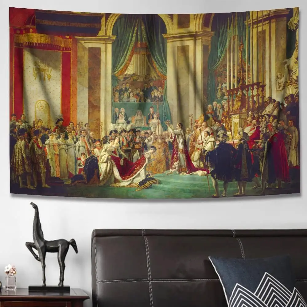 Classical Renaissance Art Tapestry Wall Hanging Home Decor Grand Historical Scene Print Baroque Style Living Room Tapestry Artwo