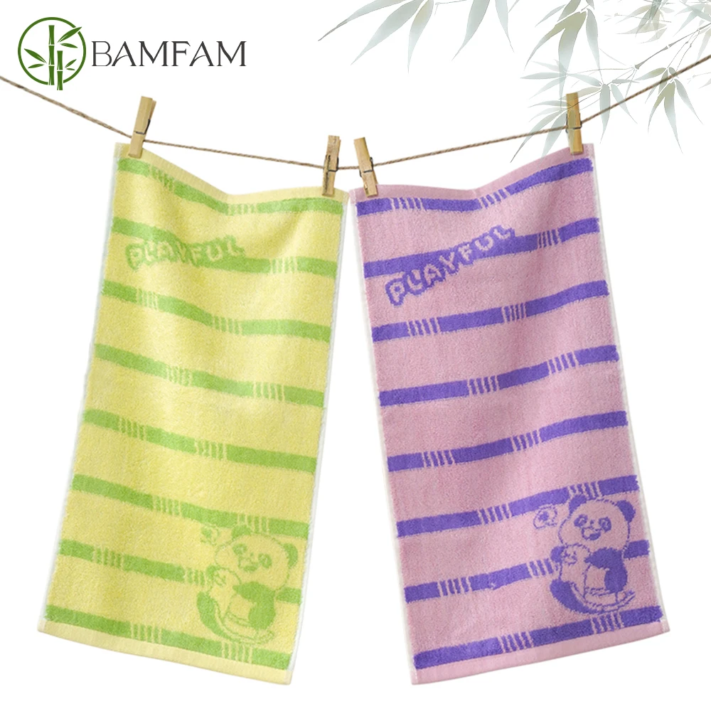 1pc Bamboo Fiber Towel Panda Pattern Face Towel Hand Cleaning Hair Shower Towels Hair Towel Bathroom Home School for Kids