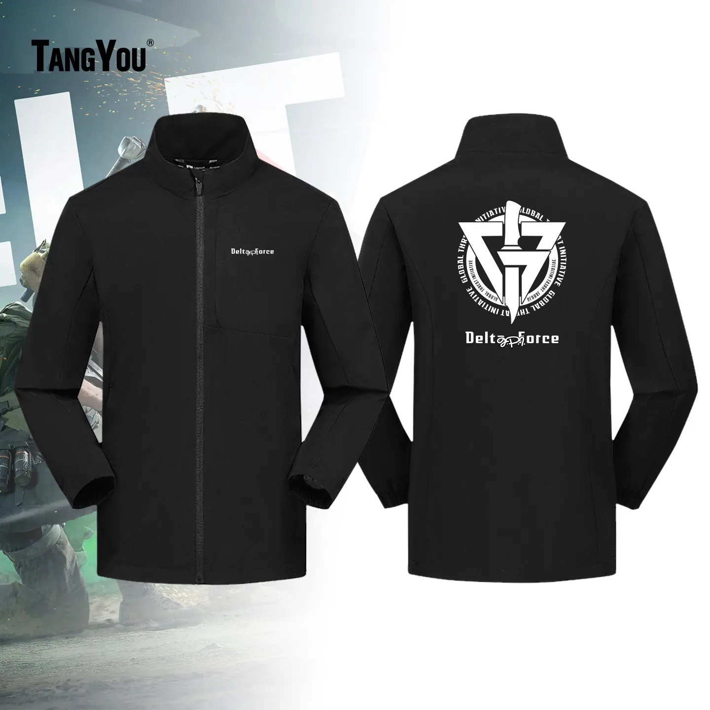 

Куртка Delta Operation GTI с логотипом, повседневная, свободного кроя, с воротником-стойкой, ветровка из полиэстера, на молнии, стандартной длины