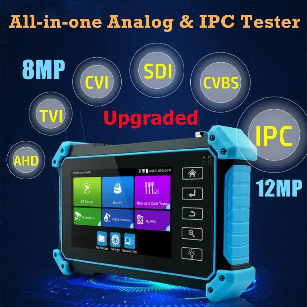 CCTV Camera Tester IPC-5200 Plus Tester Monitor All in One 12MP IP Camera 8MP AHD TVI CVI Tester HDMI VGA Cable Tracer