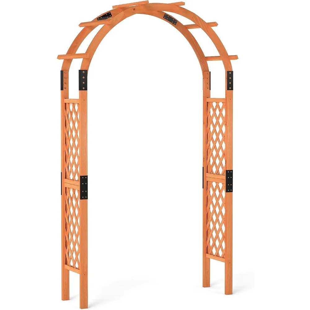 

Moccha 7.7 FT Garden Arbor, 93" Wood Arbor Trellis for Climbing Plants, Rose, Ivy, Outdoor Archway Pergola, Solid Wood Backdrop