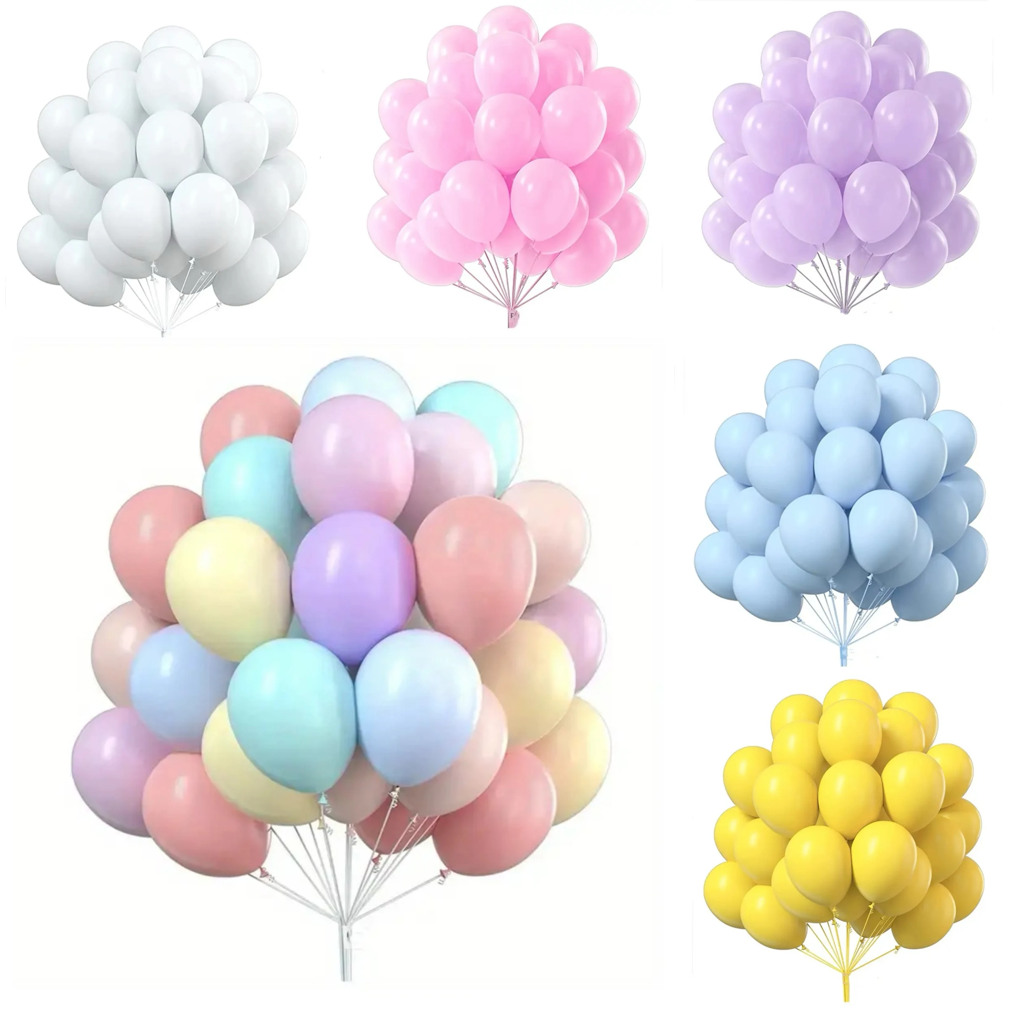 Palloncini opachi da 50 pezzi da 5 pollici con 2 rotoli di nastro perfetti per feste di compleanno, matrimoni ed eventi, colori vivaci e facili