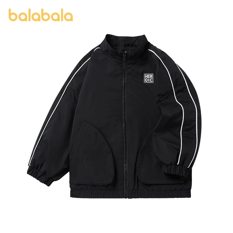 

Balabala Kids Unisex Jacket Spring Line Drawing Bear Fashion Tide Yankee Casual Jacket