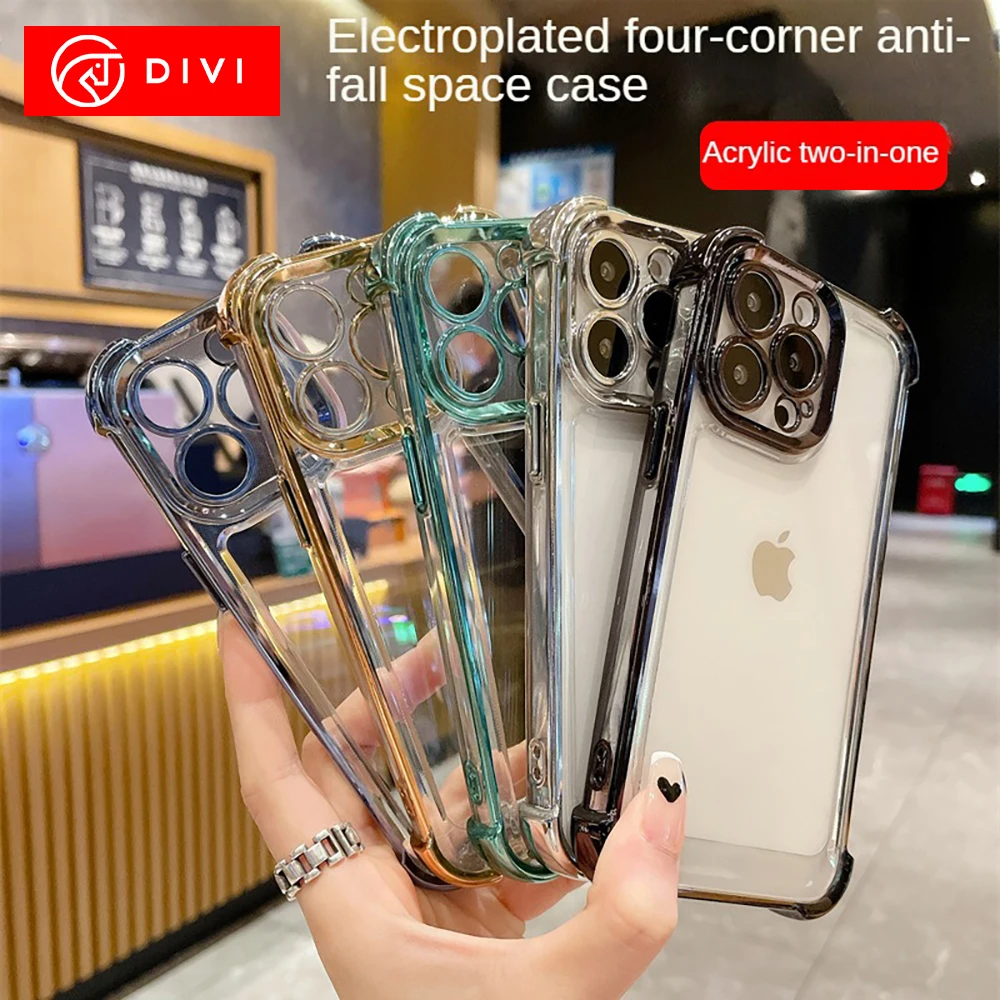 

DIVI Transparent Soft TPU Silicone Case Shockproof Airbag Clear Phone Case For iPhone 16 15 14 13 Pro Max For iPhone 16 Pro