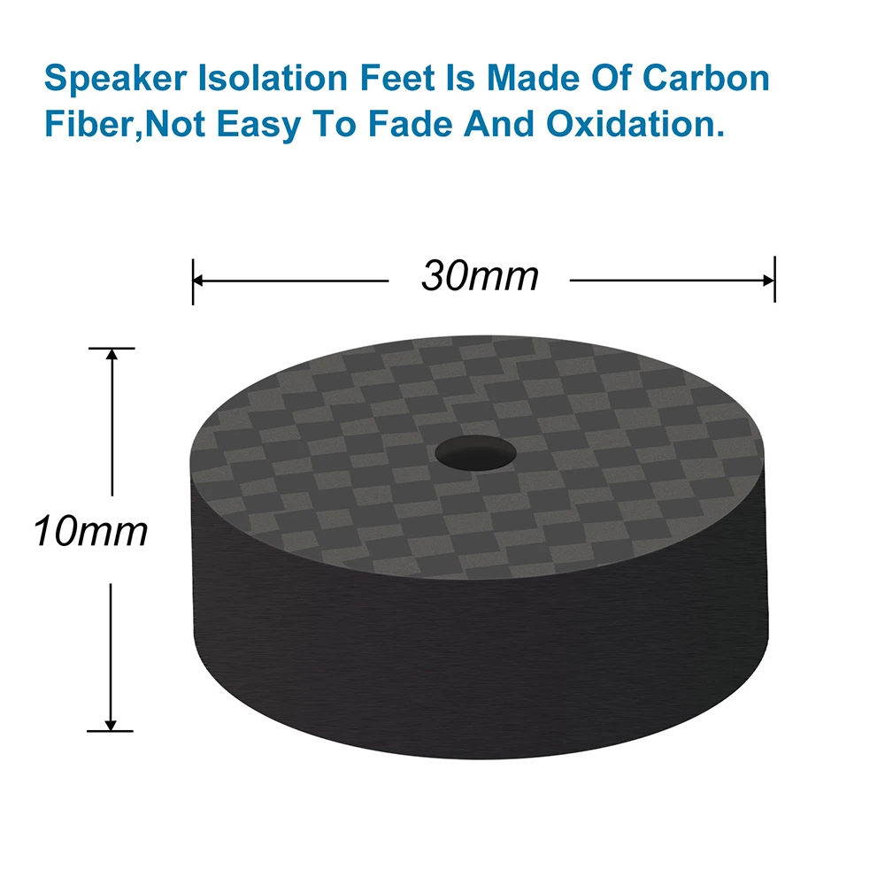 CF3010 8pcs/4pcs 30mm*10mm Black Carbon Fiber Speaker Spike Mat Base Pad Shoe Isolation HIFI Mount